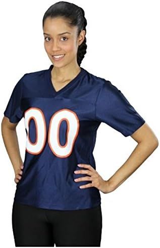Reebok Denver Broncos NFL Womens V-Neck Dazzle Team Jersey, Navy