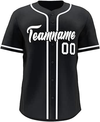 Custom Baseball Jersey Button Down Shirts Personalize Stitched Name and Number for Men Women Youth