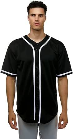 JC DISTRO Men's Short Sleeve Plain Button Down Baseball Jersey Team Jersey Available Upto 3XL