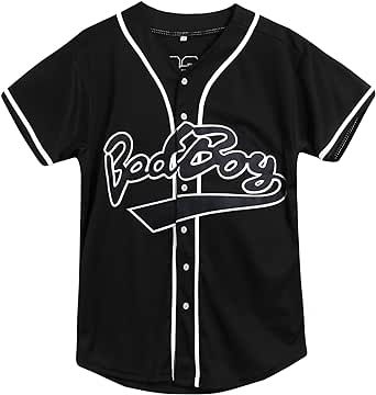 90s Clothes for Women and Men,Badboy Baseball Jersey Shirt for Theme Party,Hiphop Clothing for Party